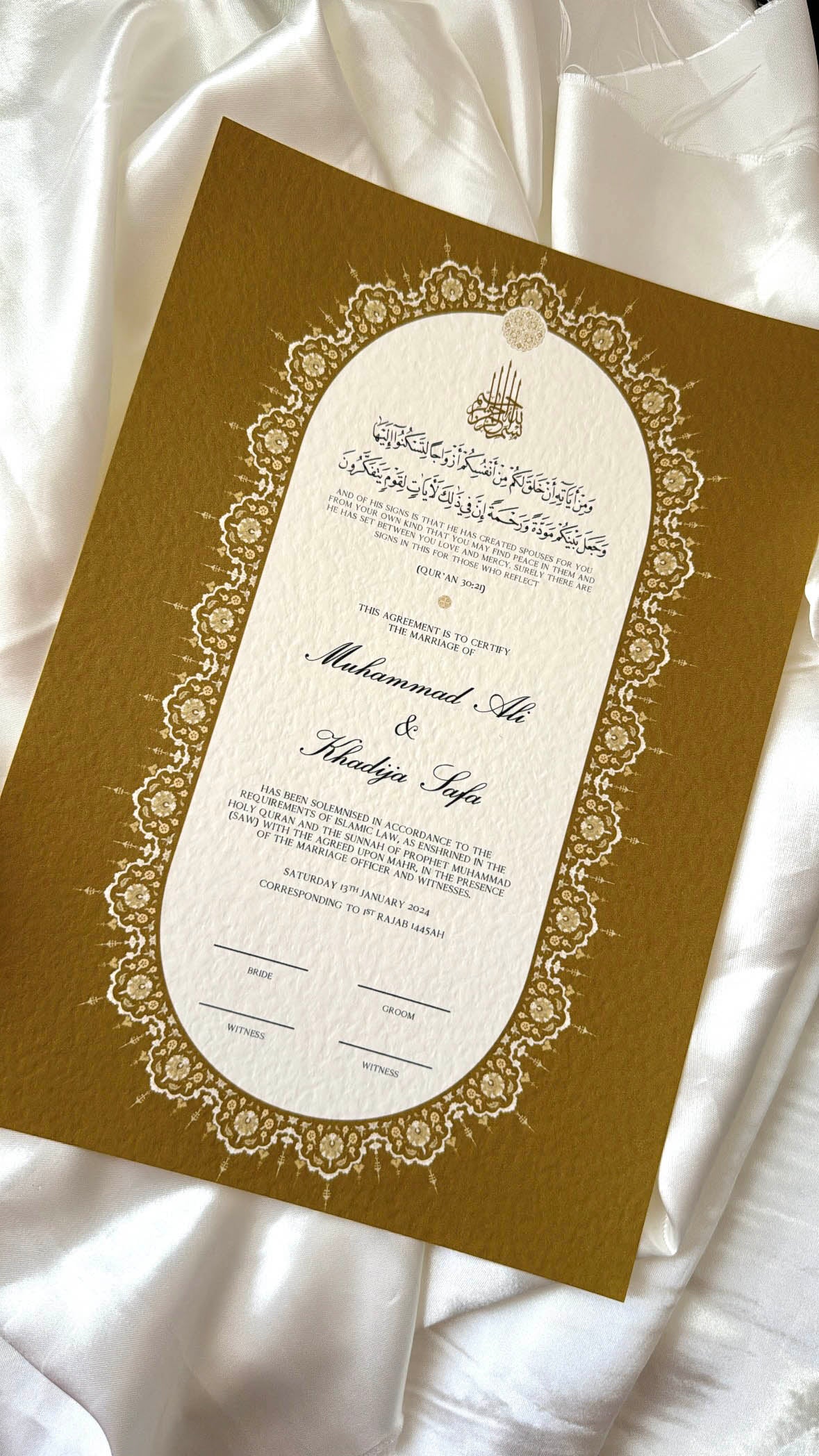 Nikah Certificate - Moment of Promise + Pen