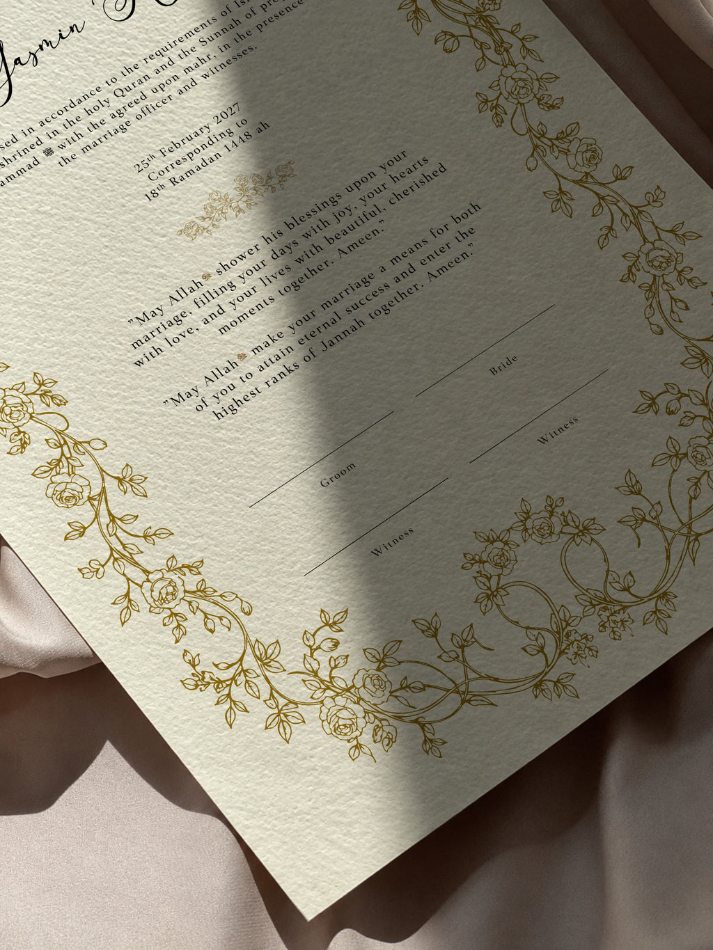 Bundle: Large Extended Nikah Certificate - Love rooted in tranquility