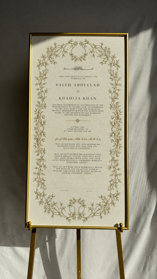 Bundle: Large Extended Nikah Certificate - Roots of Sakinah