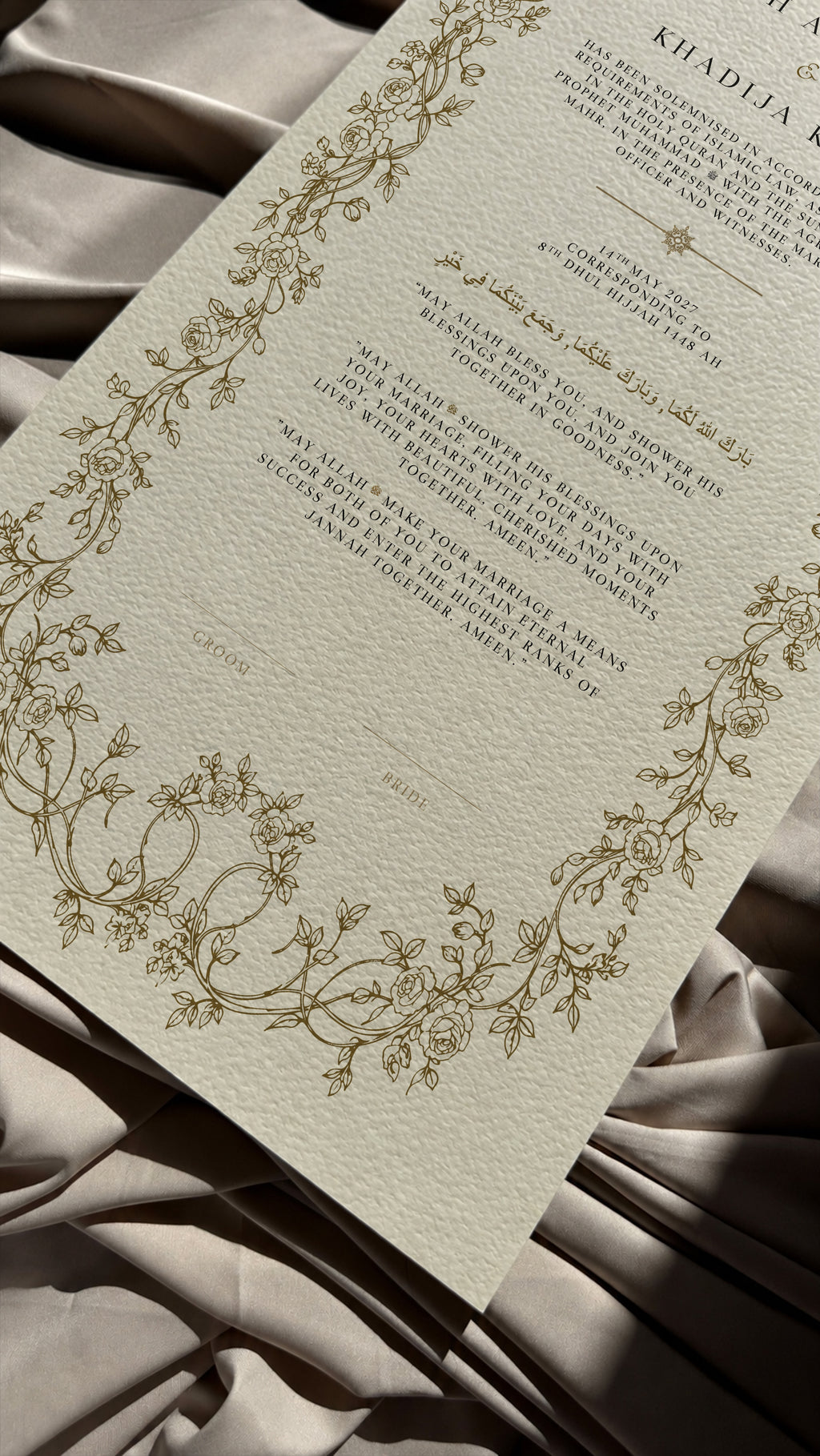 Bundle: Large Extended Nikah Certificate - Roots of Sakinah