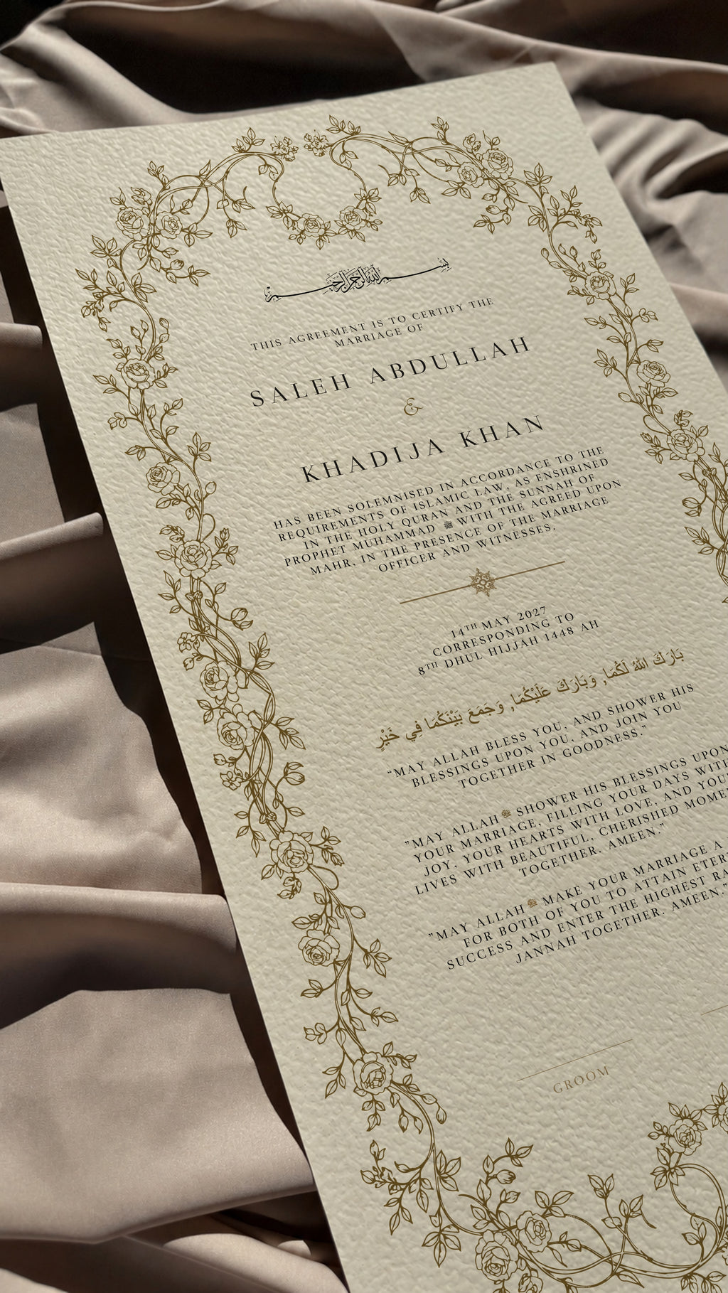 Bundle: Large Extended Nikah Certificate - Roots of Sakinah