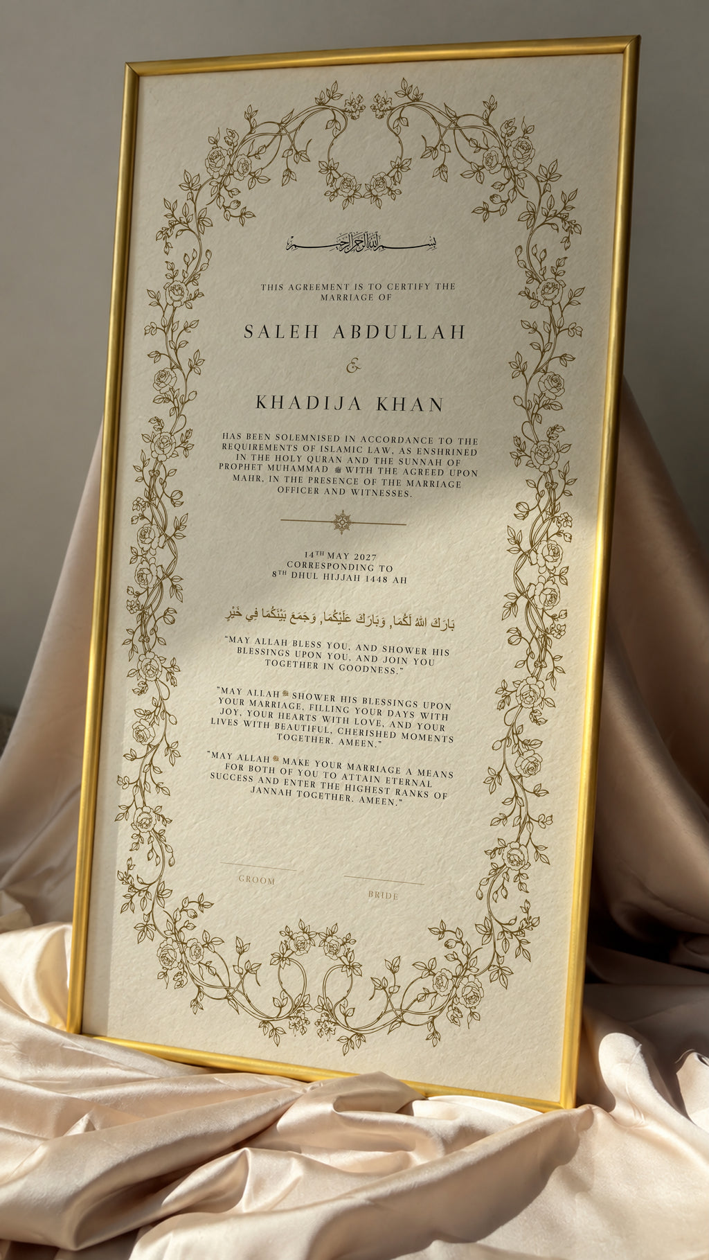 Bundle: Large Extended Nikah Certificate - Roots of Sakinah