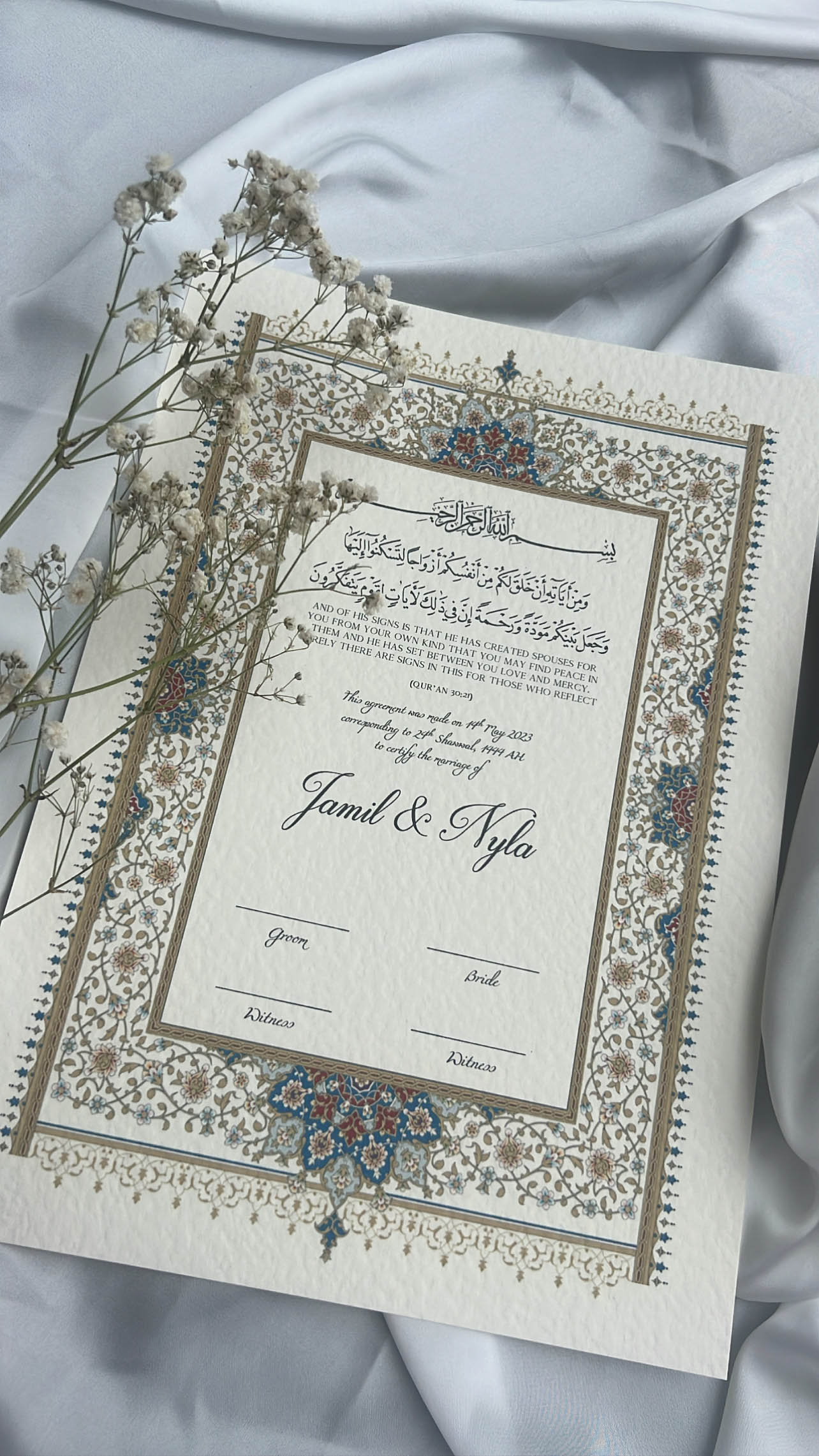 Nikah Certificate - Treasure of Emotions