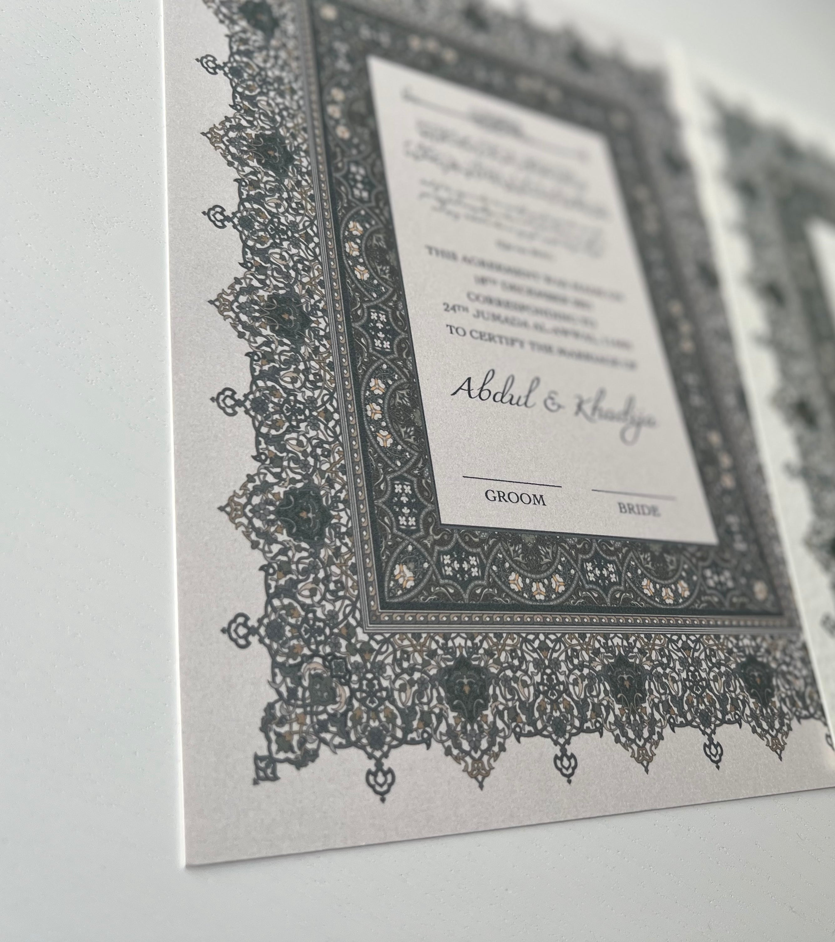 Nikah Certificate - Legacy of Unity