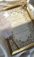 Bundle: Nikah Certificate - Garden of Gold + Frame + Pen