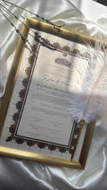 Bundle: Nikah Certificate - A Heart of Gold + Frame + Pen