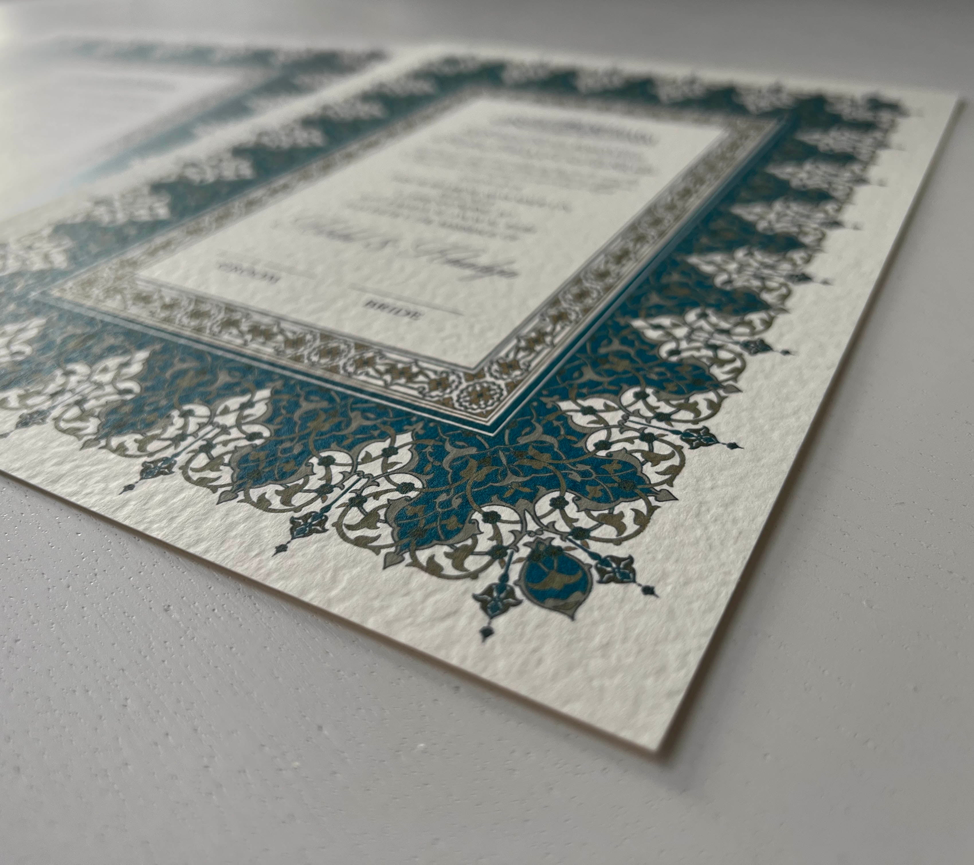Nikah Certificate - Blue Promise