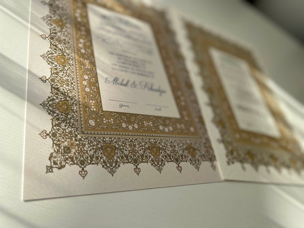 Nikah Certificate - Gold of Hope + Pen