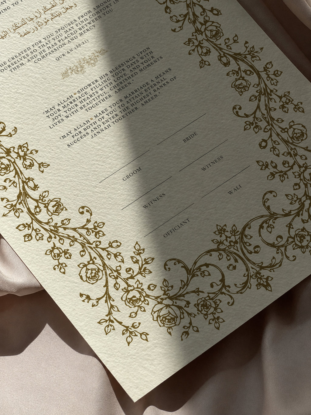 Bundle: Large Extended Nikah Certificate - Petals of Rahmah