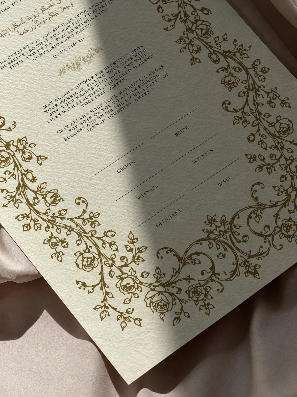 Bundle: Large Extended Nikah Certificate - Petals of Rahmah