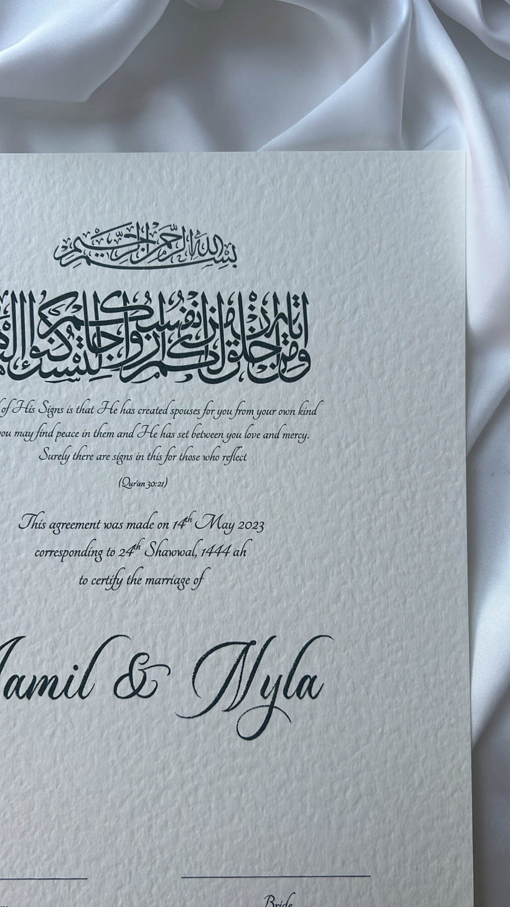 Nikah Certificate - The Blessed Pledge + Pen