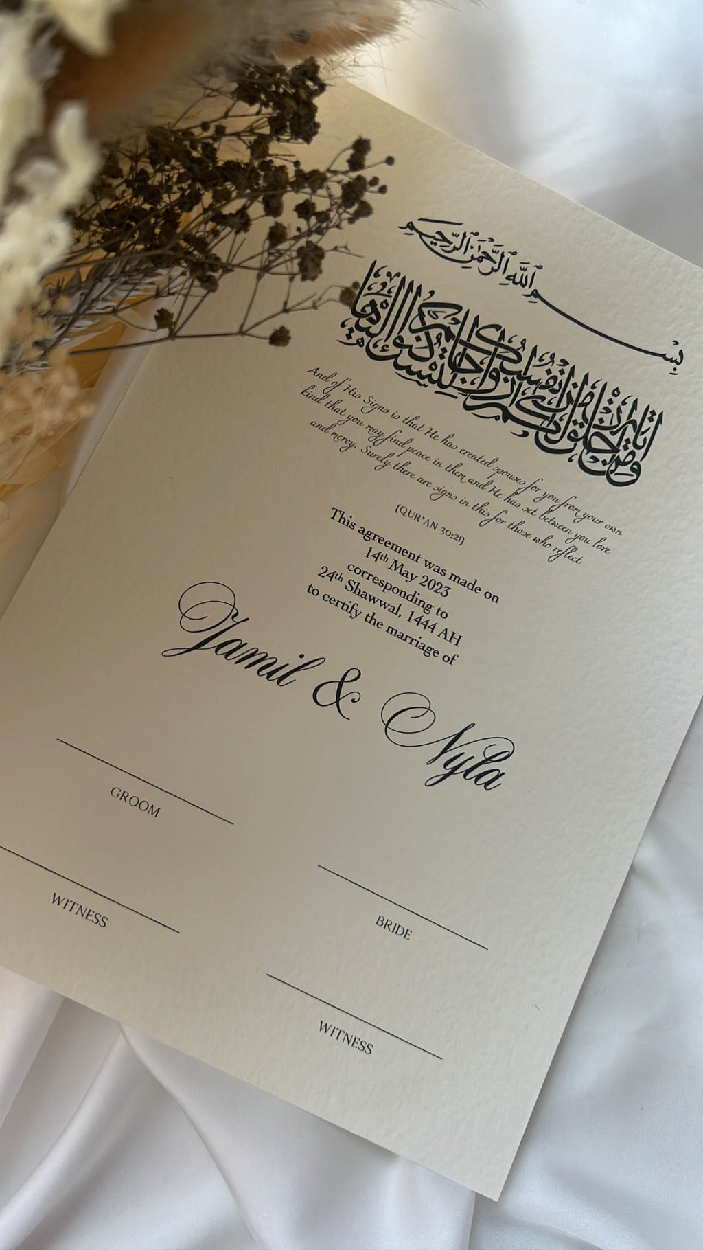 Nikah Certificate - Contract of Mercy