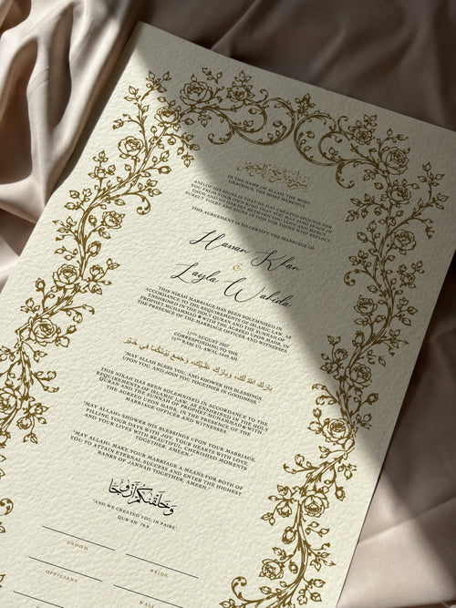 Bundle: Large Extended Nikah Certificate - The First Bloom of Barakah
