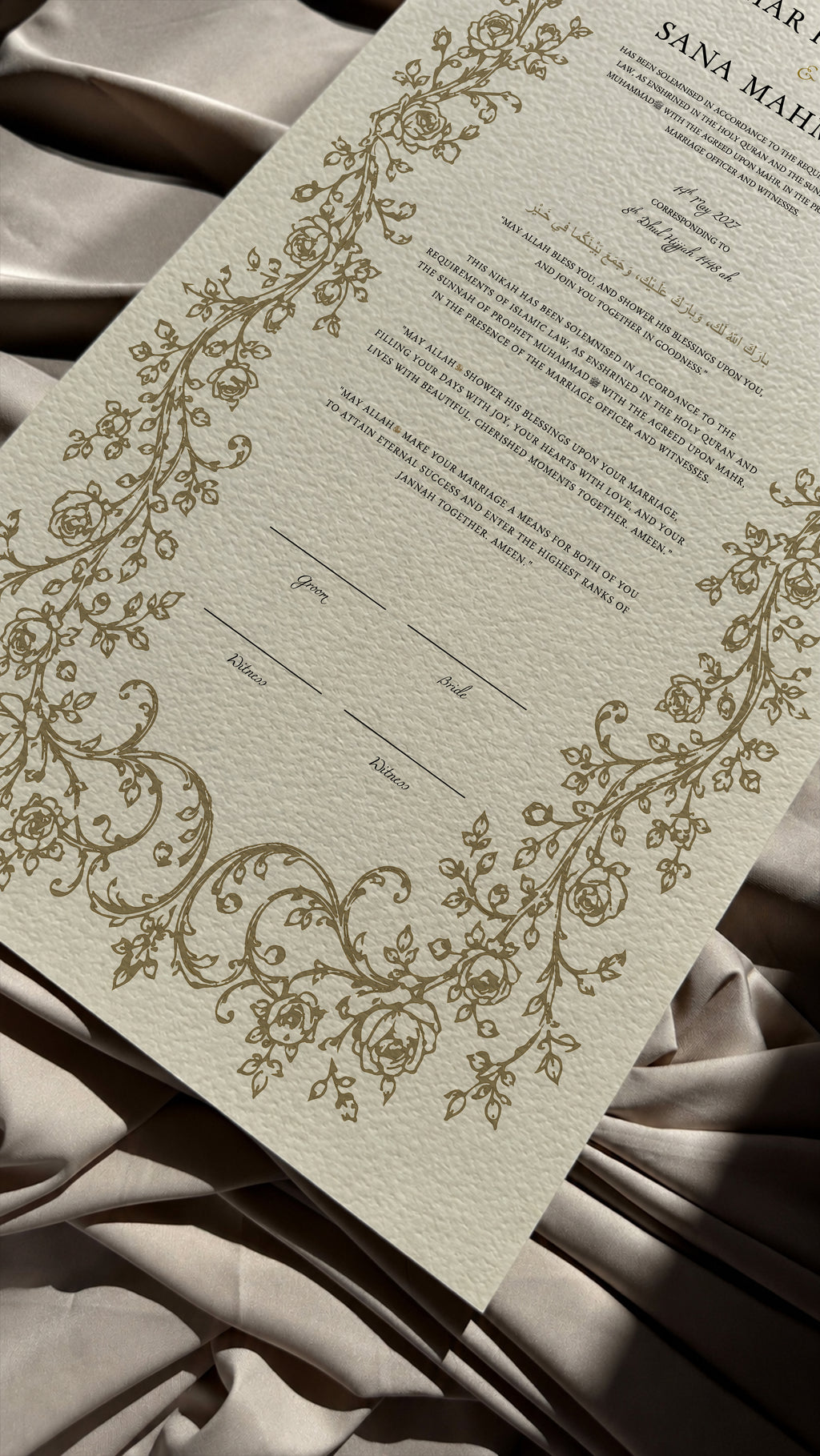 Bundle: Large Extended Nikah Certificate - The Spring of Mawaddah