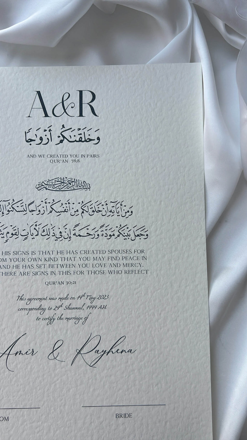 Nikah Certificate - The Eternal Promise