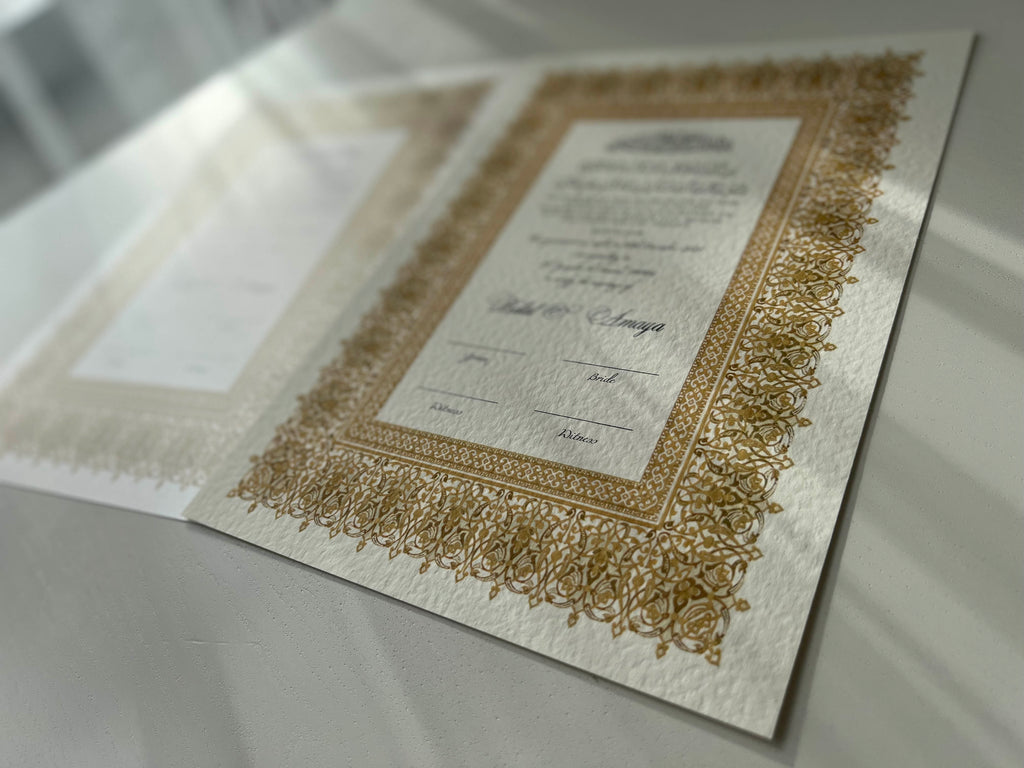 Nikah Certificate - Treasure of Gold