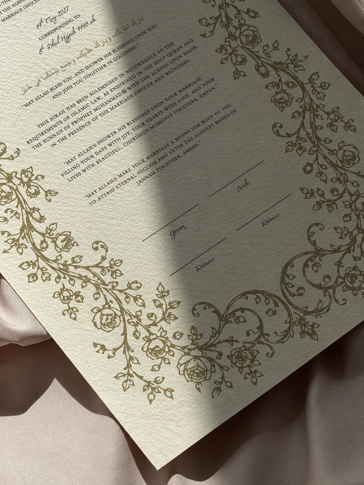 Bundle: Large Extended Nikah Certificate - The Spring of Mawaddah
