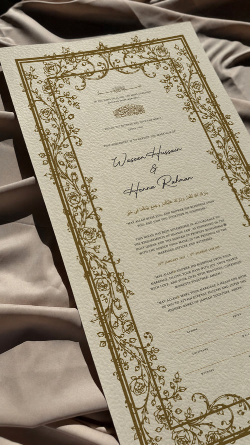 Bundle: Large Extended Nikah Certificate - Spring of the Light of Love
