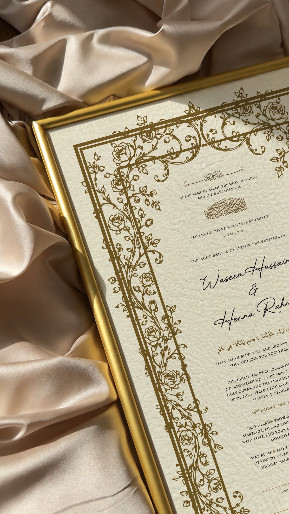 Bundle: Large Extended Nikah Certificate - Spring of the Light of Love