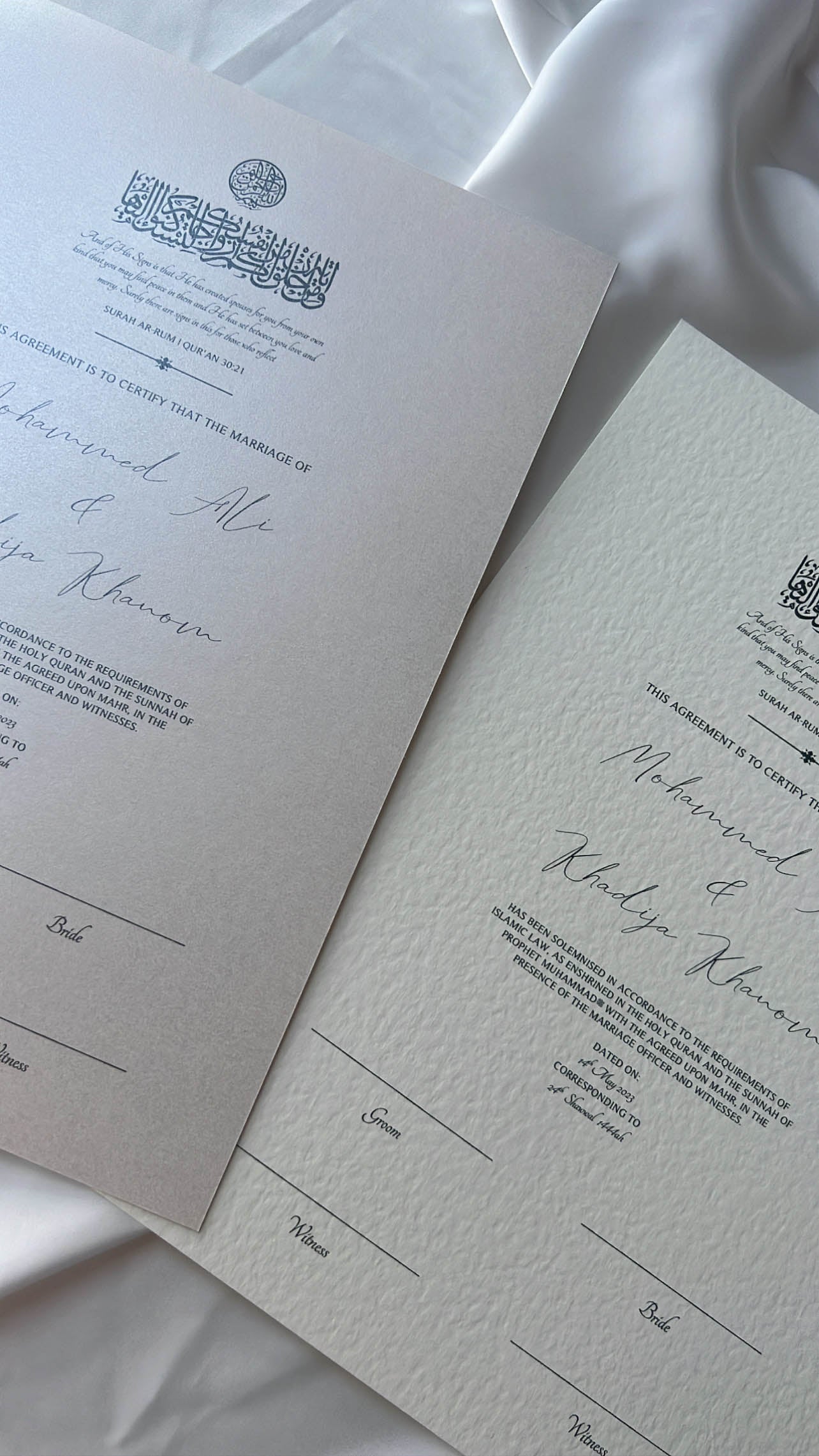 Bundle: Nikah Certificate - Pledge of Hearts + Frame + Pen