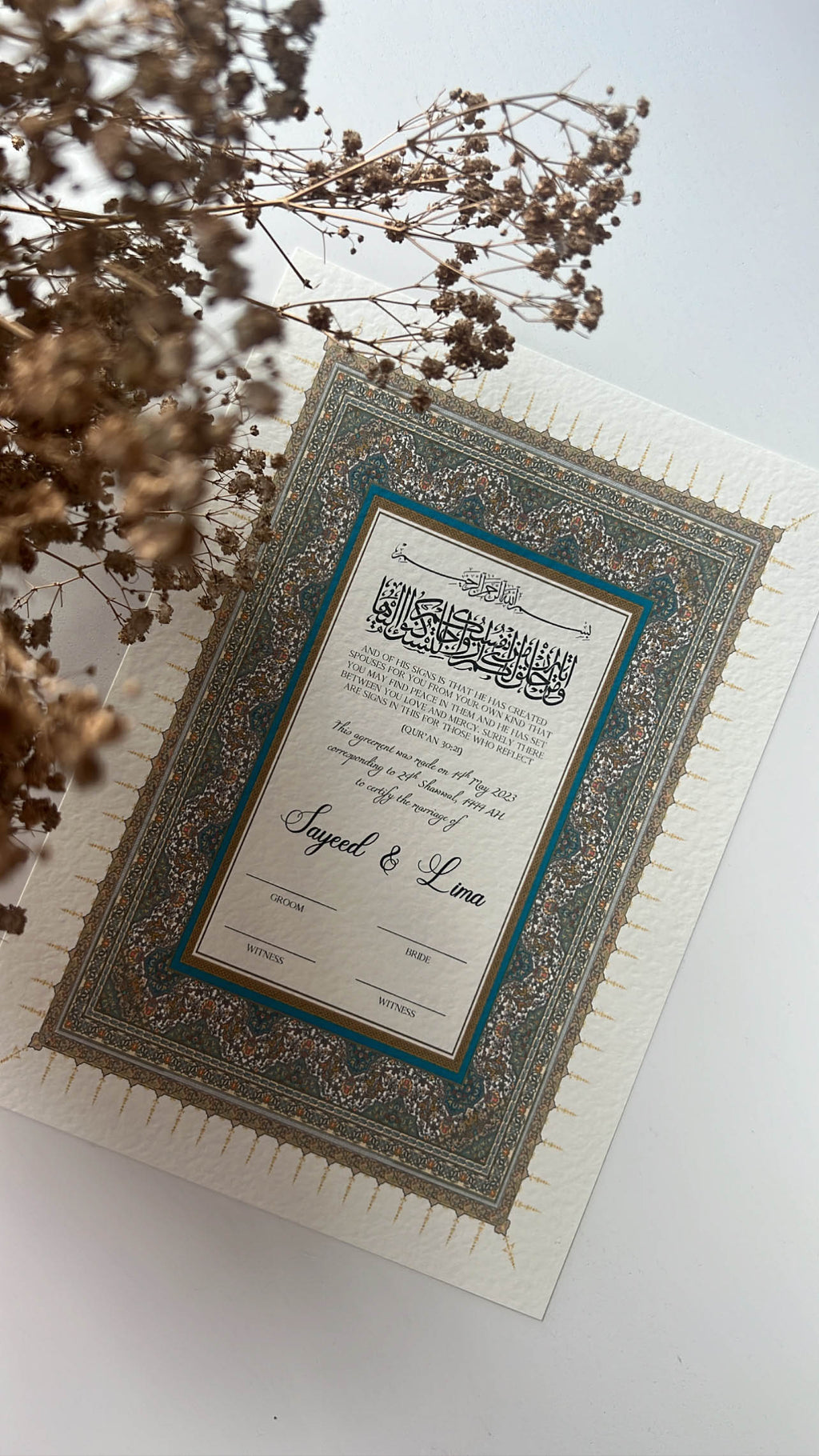 Nikah Certificate - Charter of Love