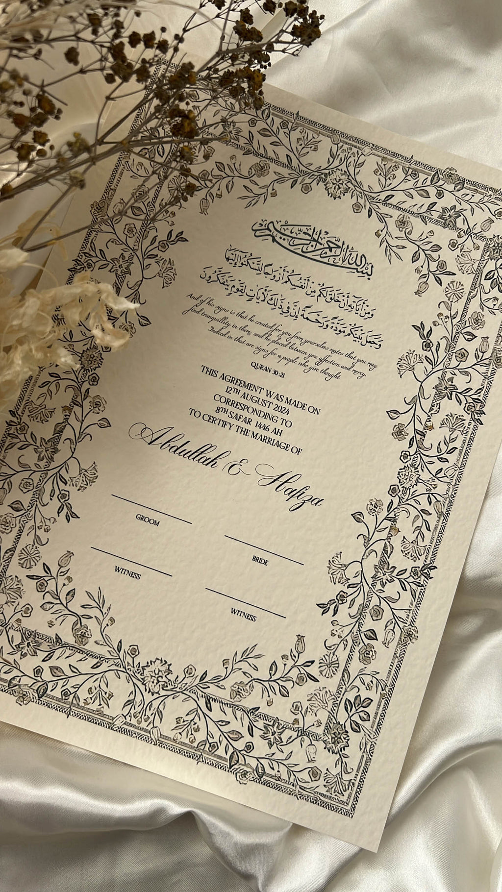 Nikah Certificate - Eternal Love