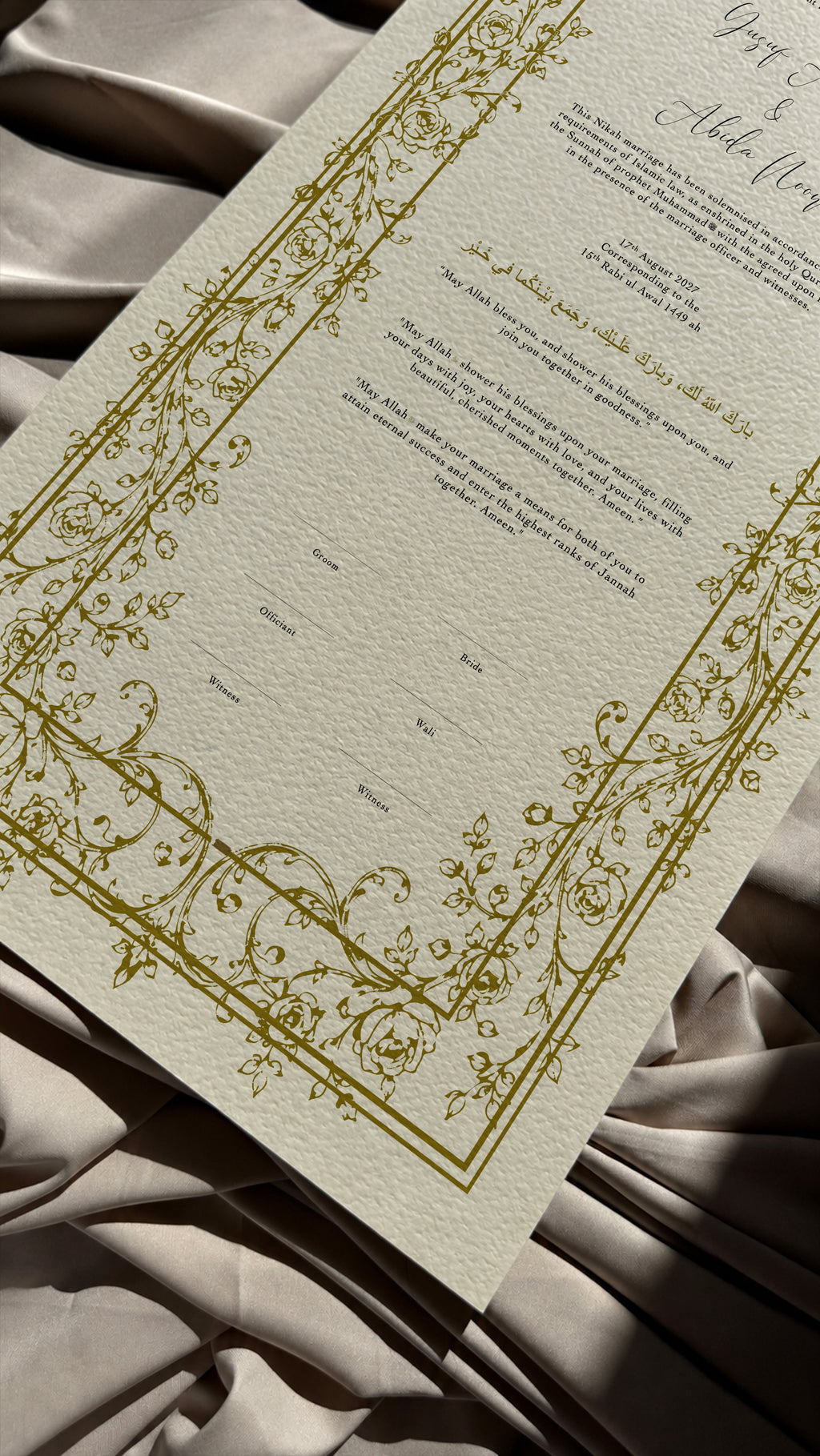 Bundle: Large Extended Nikah Certificate - Garden of Affection & Mercy