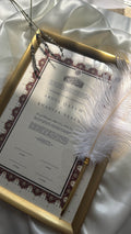 Bundle: Nikah Certificate - Two Hearts as One + Frame + Pen