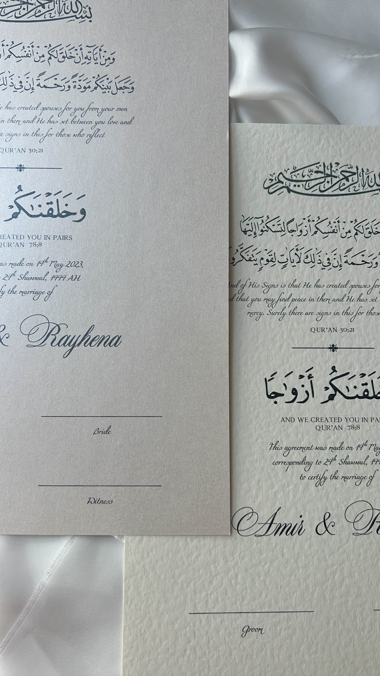 Bundle: Nikah Certificate - Covenant of Tranquility + Frame + Pen