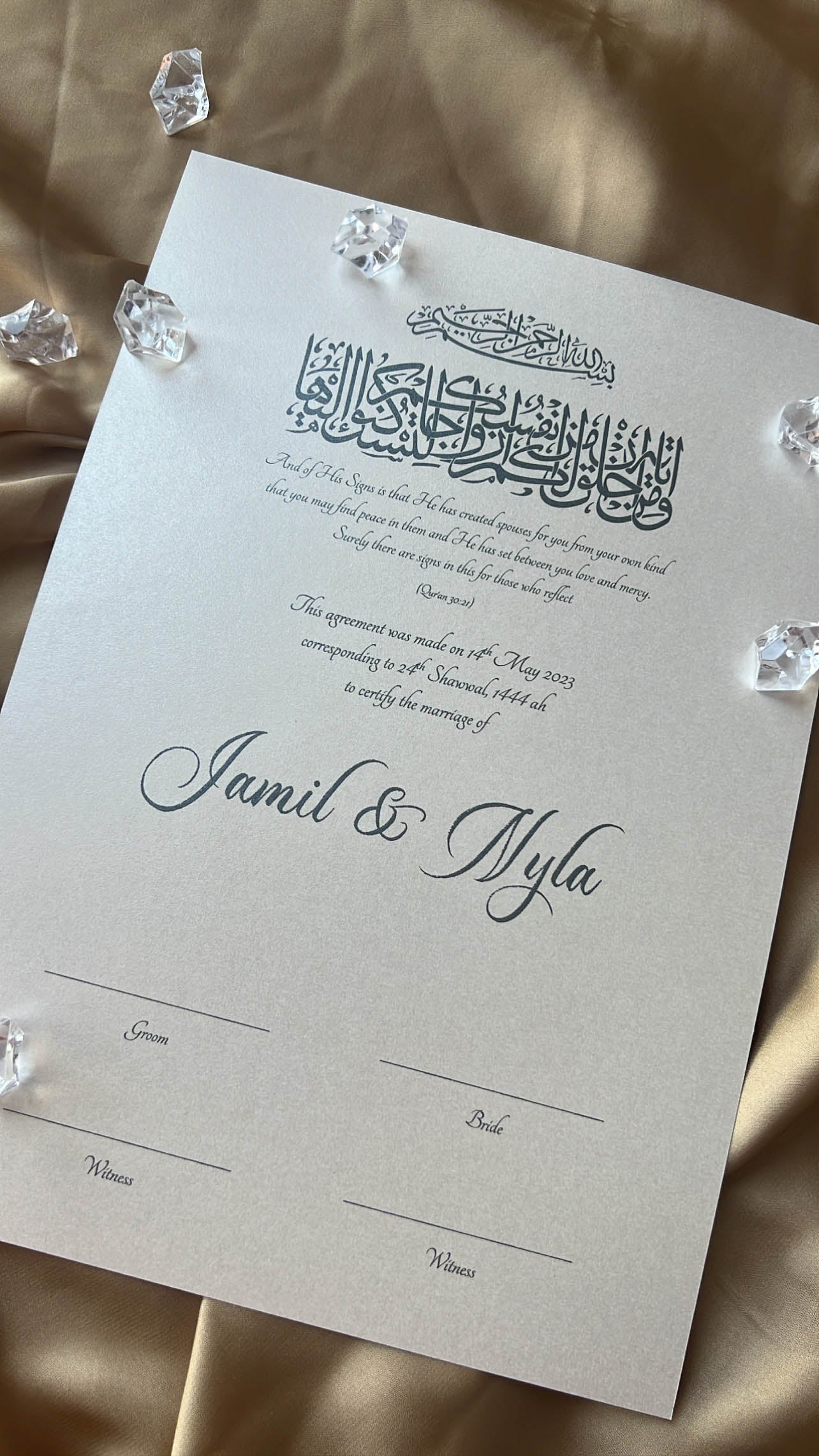 Nikah Certificate - The Blessed Pledge + Pen