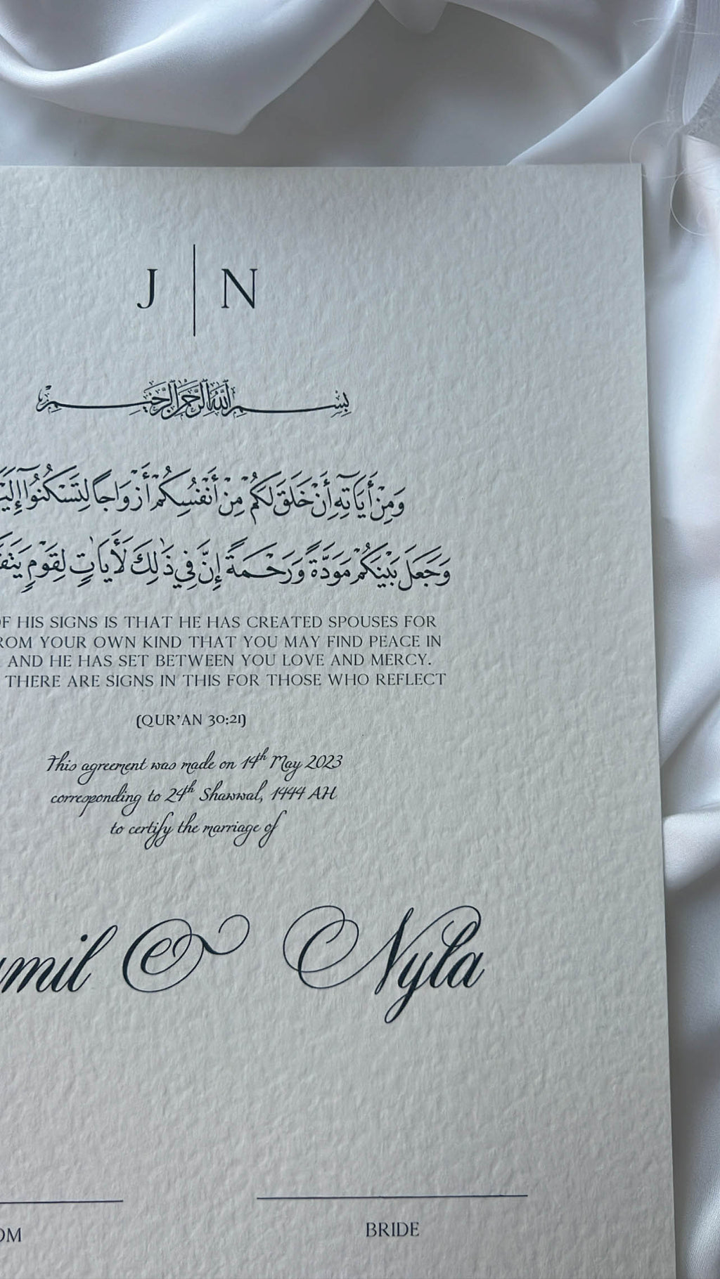 Nikah Certificate - A Promise Written