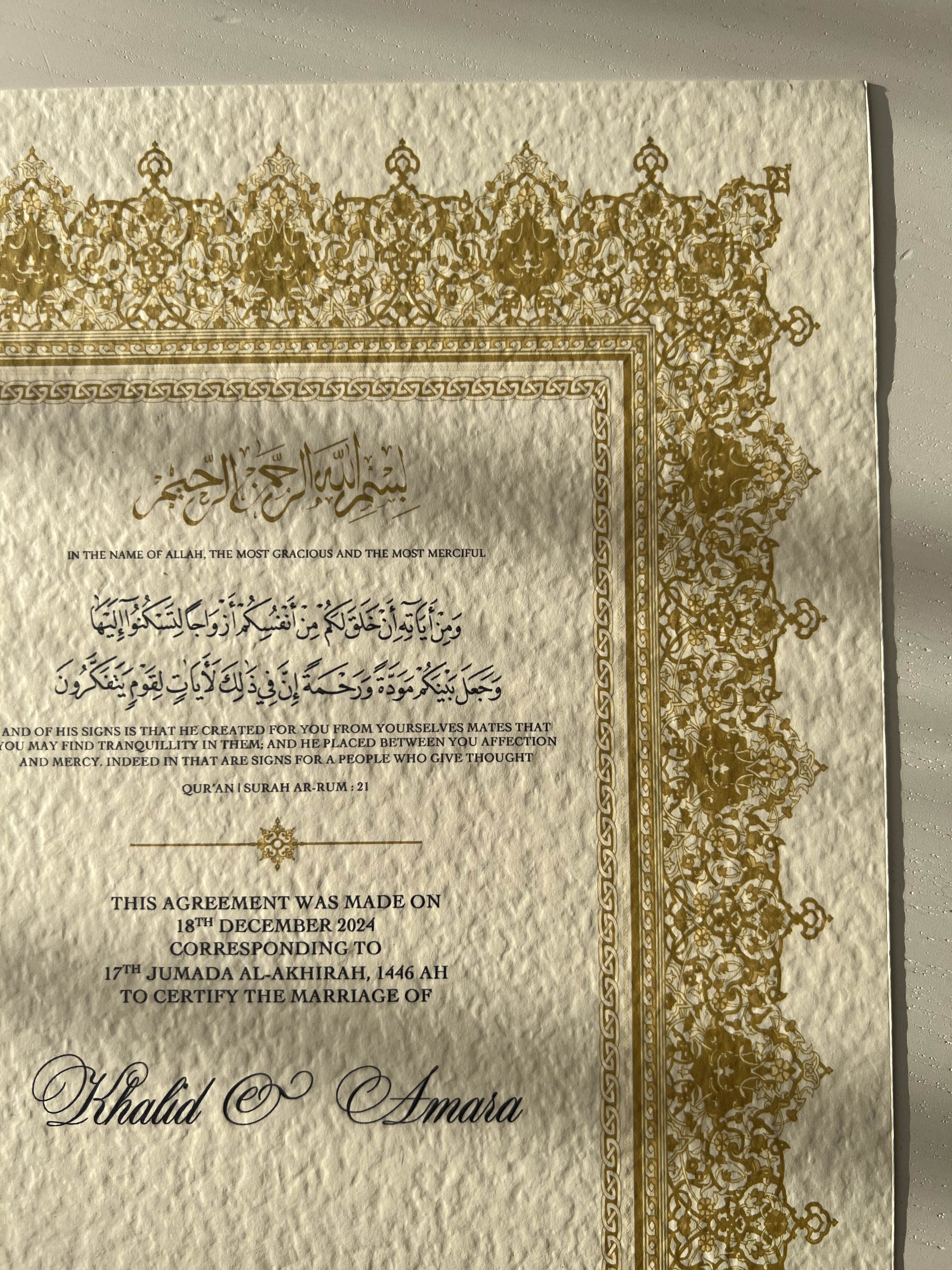 Nikah Certificate - Treasure of Shine + Pen