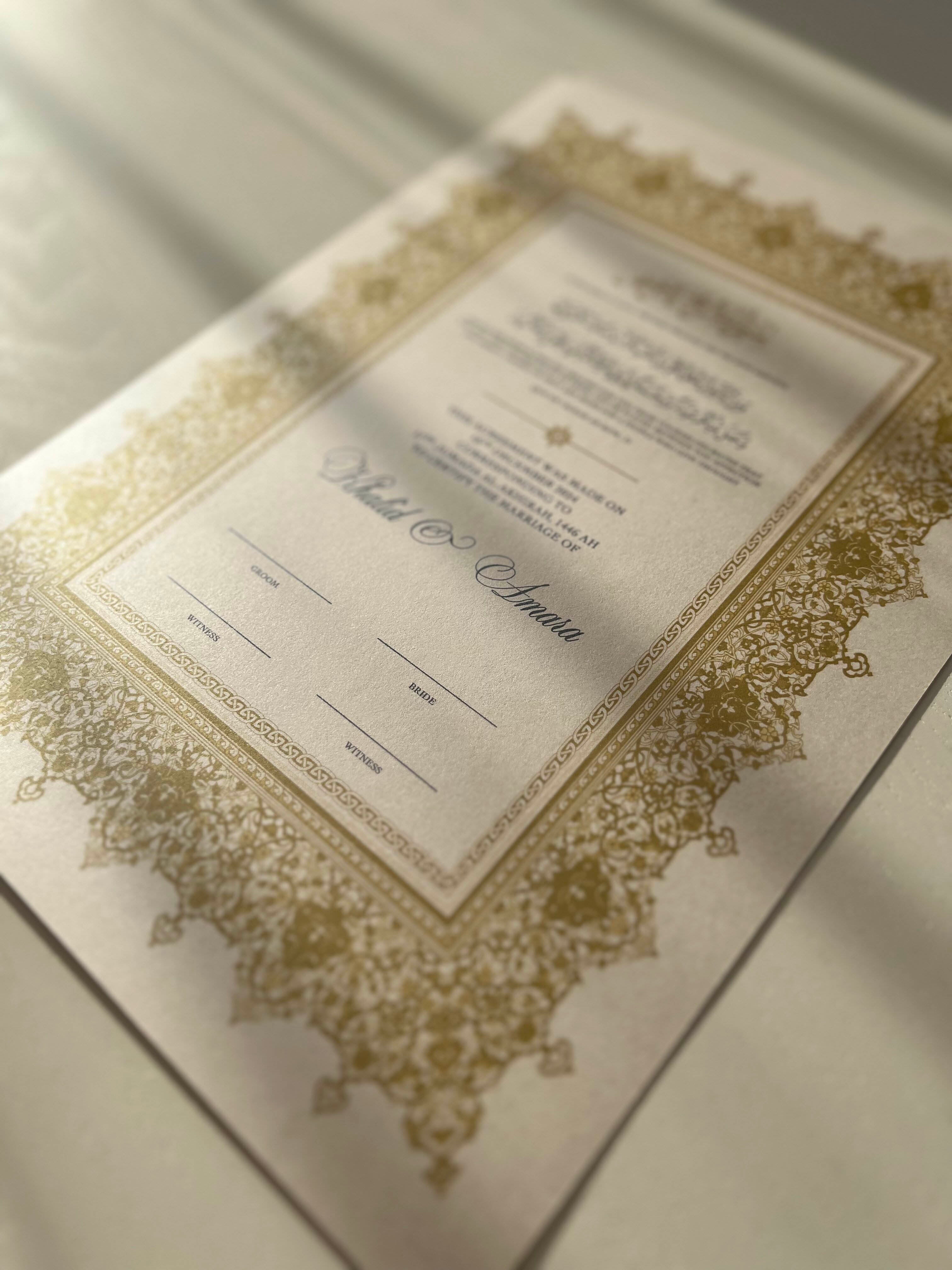 Nikah Certificate - Treasure of Shine + Pen