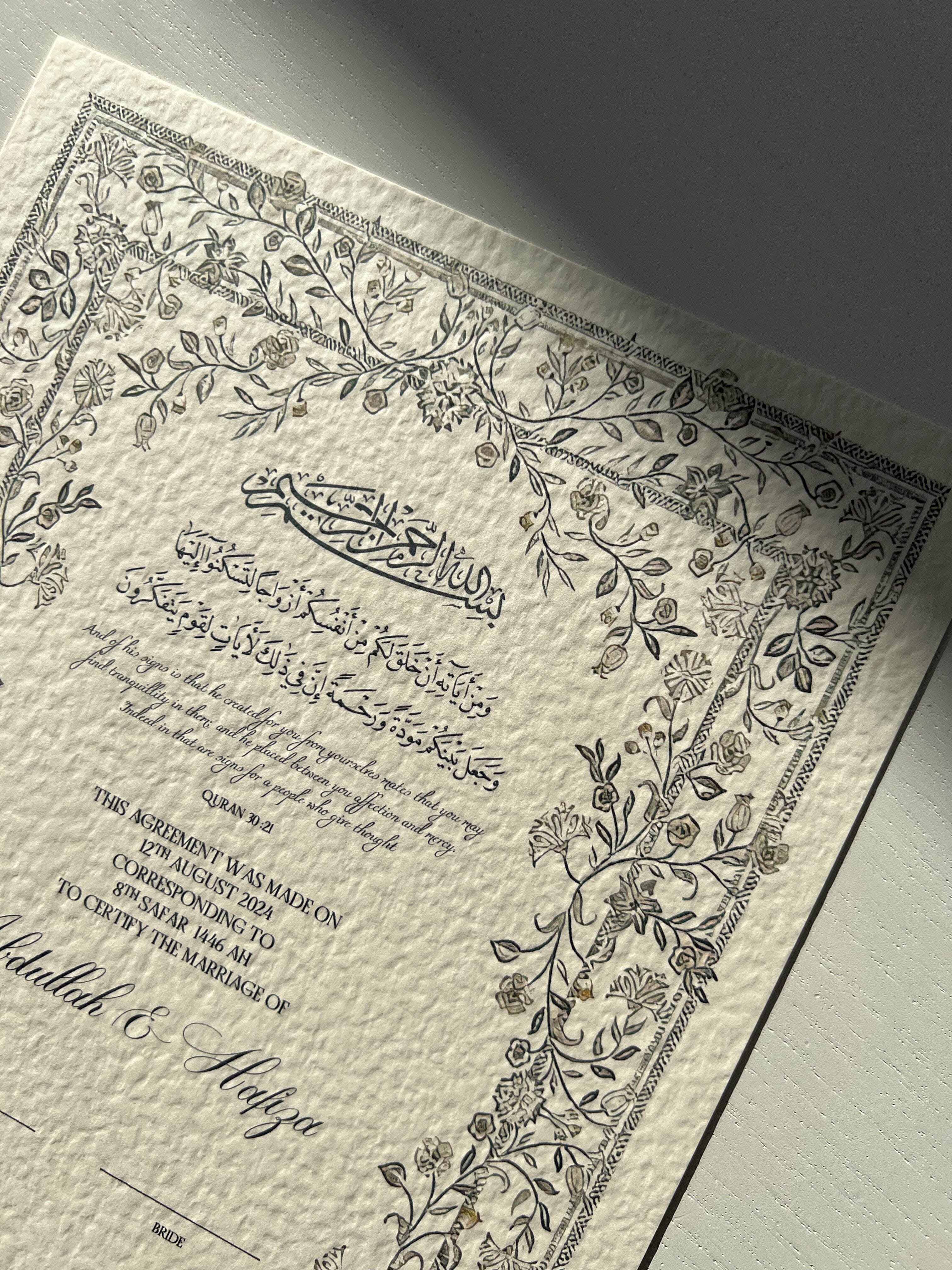 Nikah Certificate - Eternal Love