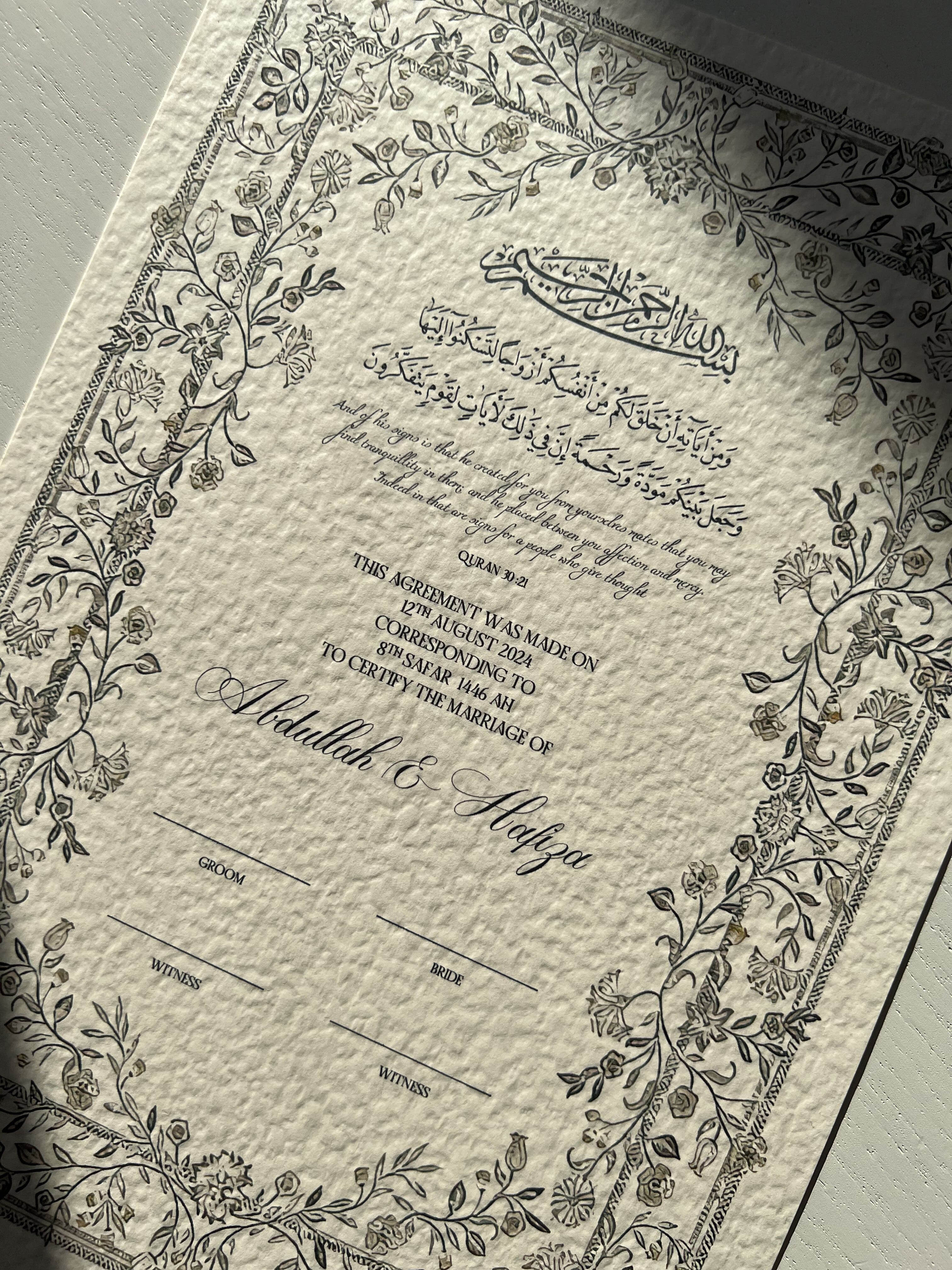Nikah Certificate - Eternal Love