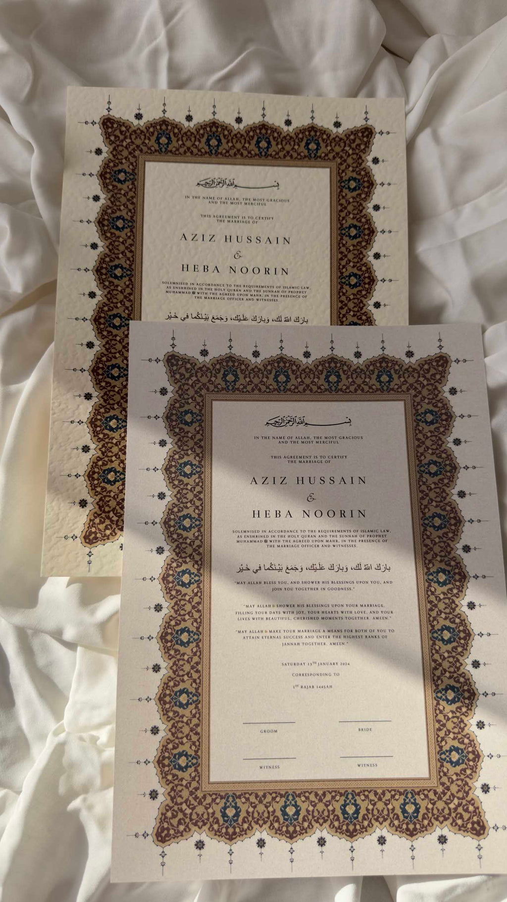 Nikah Certificate - Crimson Promise