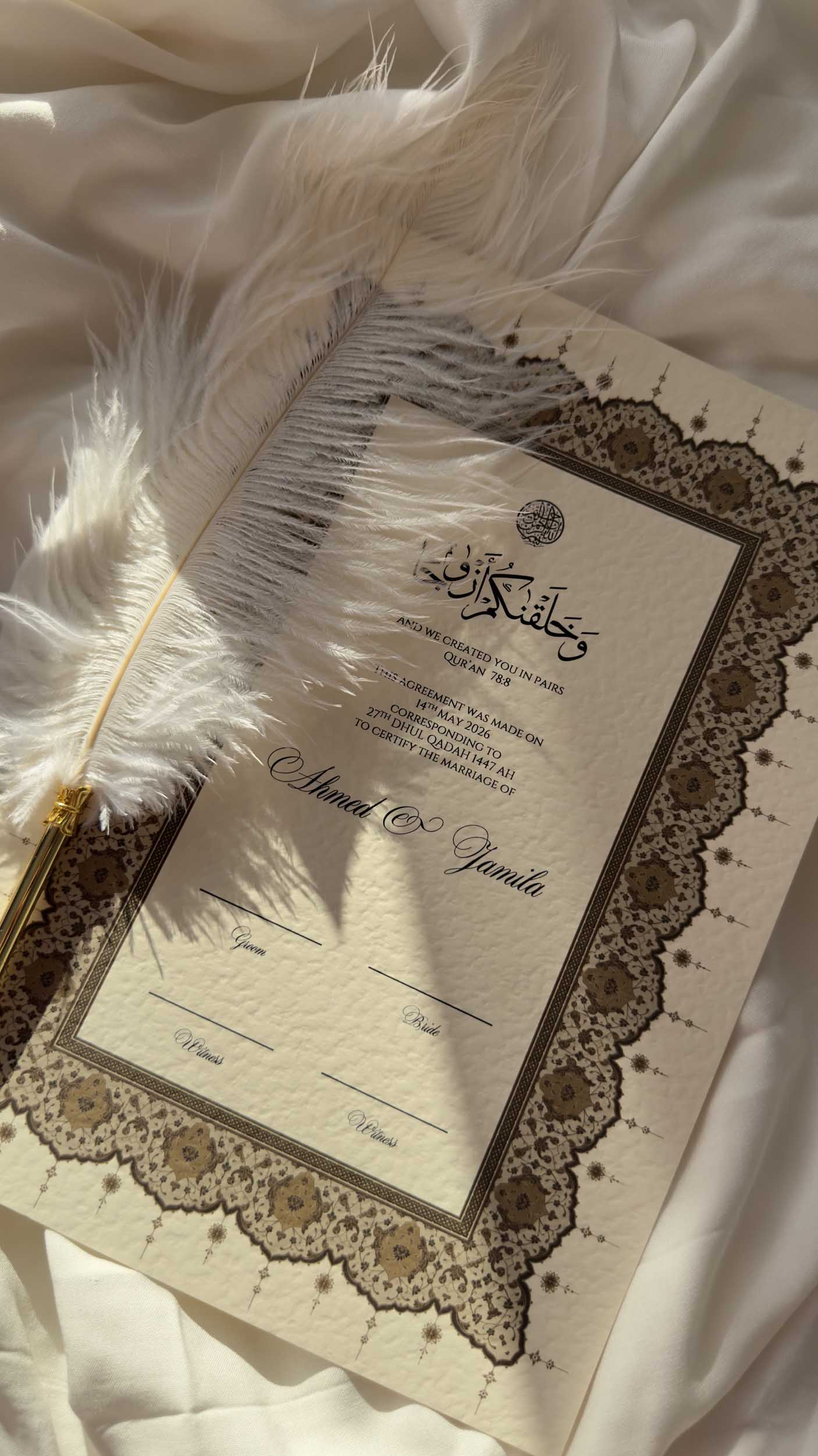 Nikah Certificate - Amber Affection + Pen