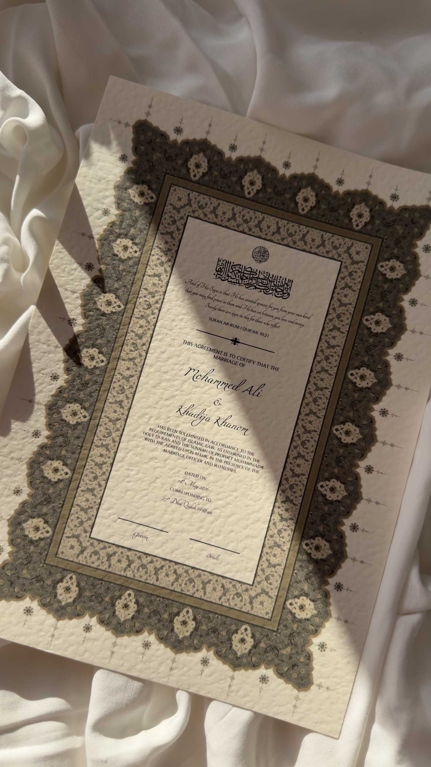 Nikah Certificate - Essence of Us + Pen