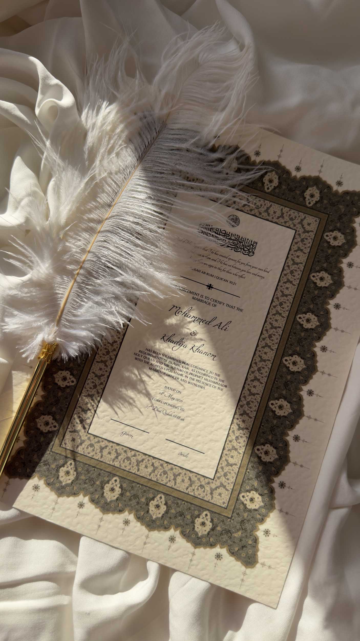 Bundle: Nikah Certificate - Essence of Us + Frame + Pen
