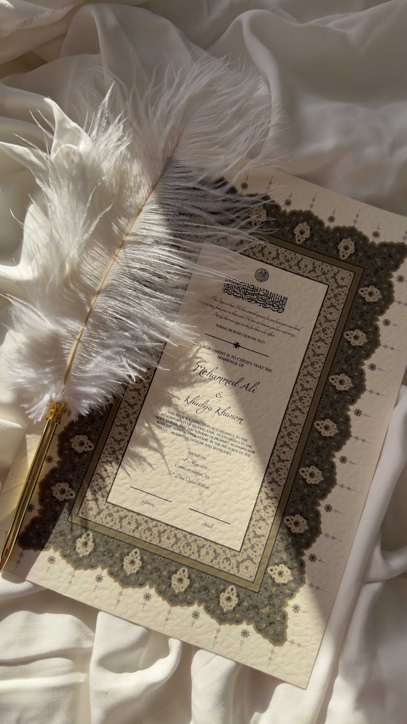Bundle: Nikah Certificate - Essence of Us + Frame + Pen