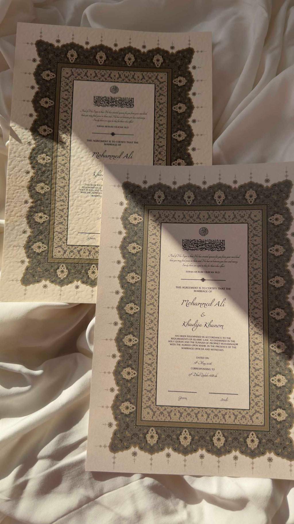 Bundle: Nikah Certificate - Essence of Us + Frame + Pen
