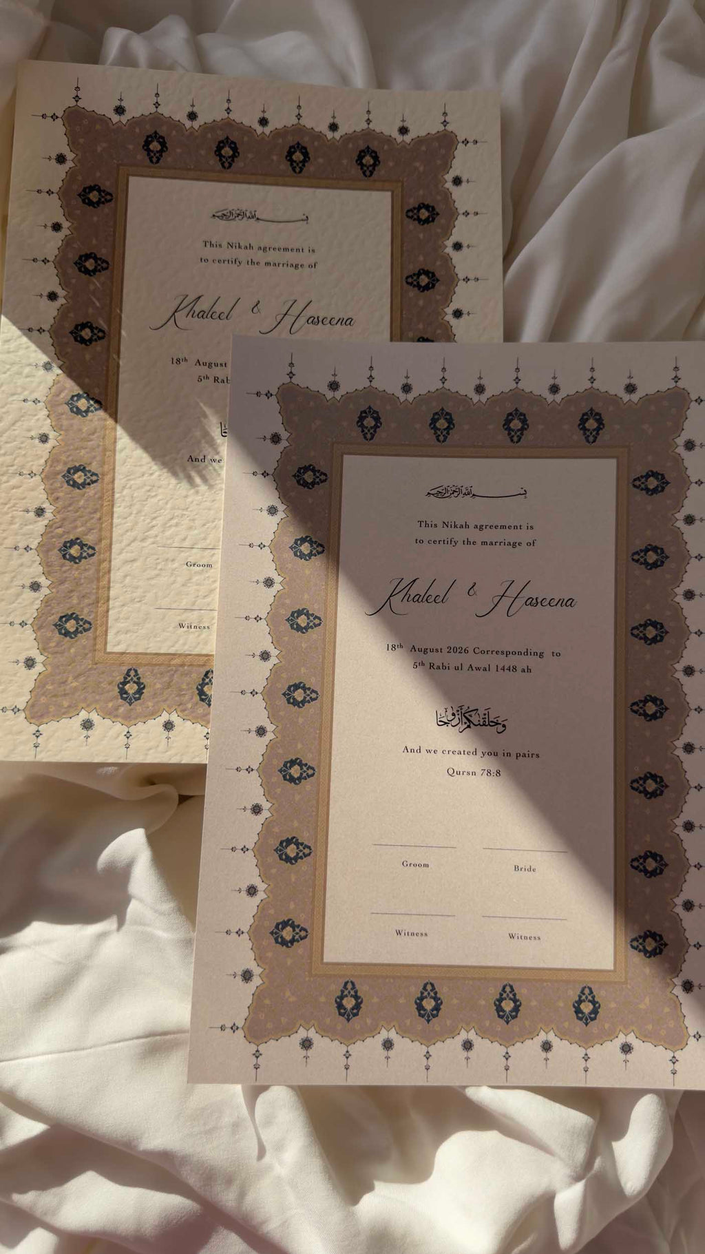 Bundle: Nikah Certificate - Bloom of Forever + Frame + Pen