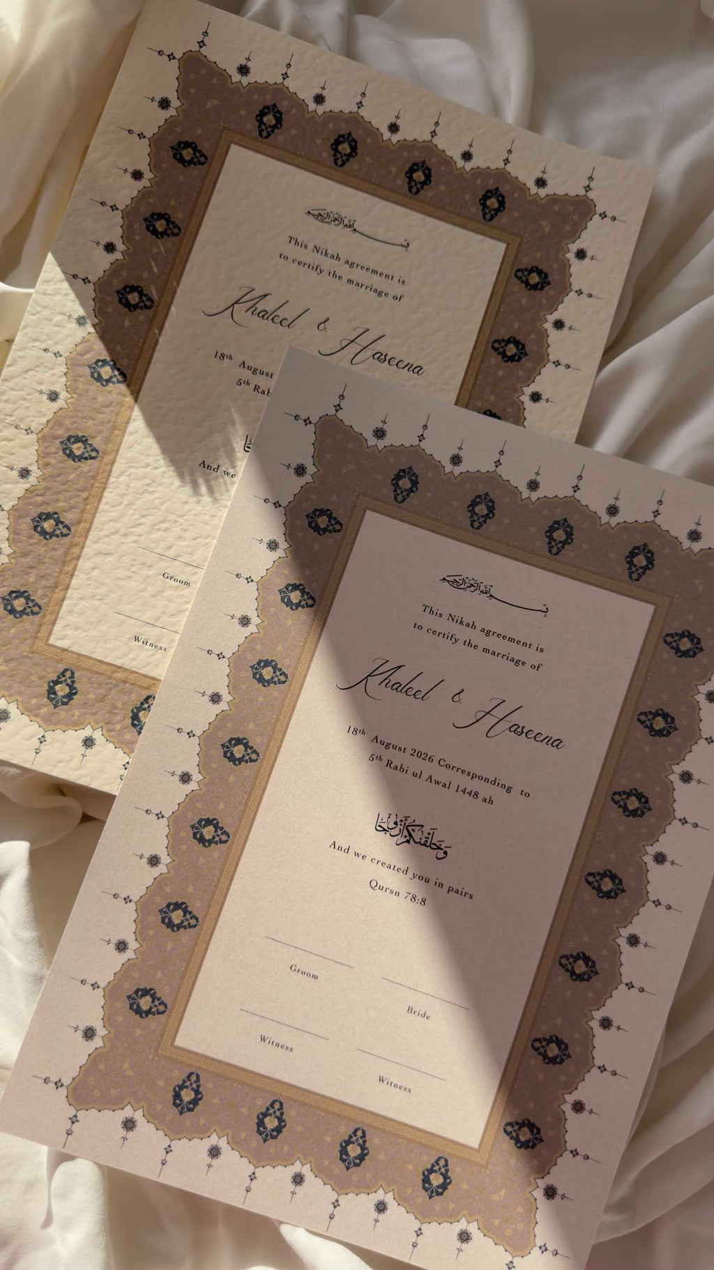Bundle: Nikah Certificate - Bloom of Forever + Frame + Pen