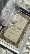 Bundle: Nikah Certificate - Gilded Barakah + Frame + Pen