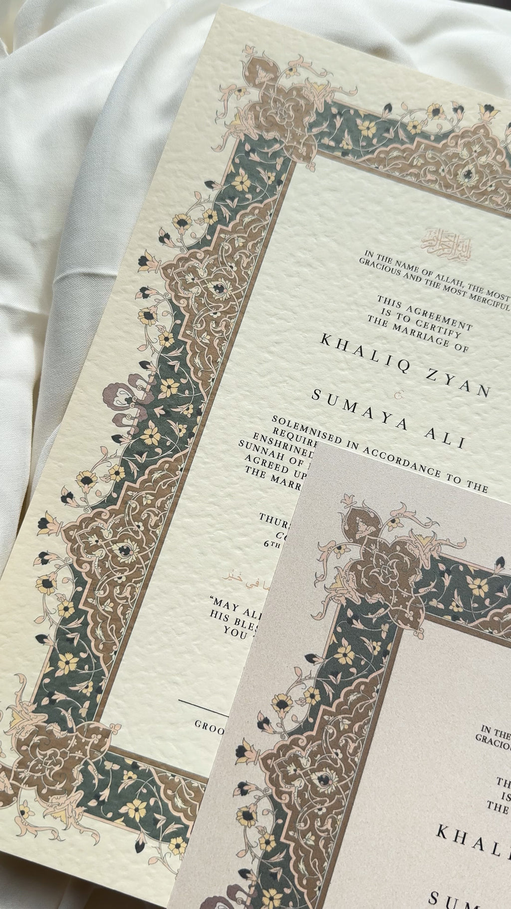 Nikah Certificate - Gilded Barakah + Pen
