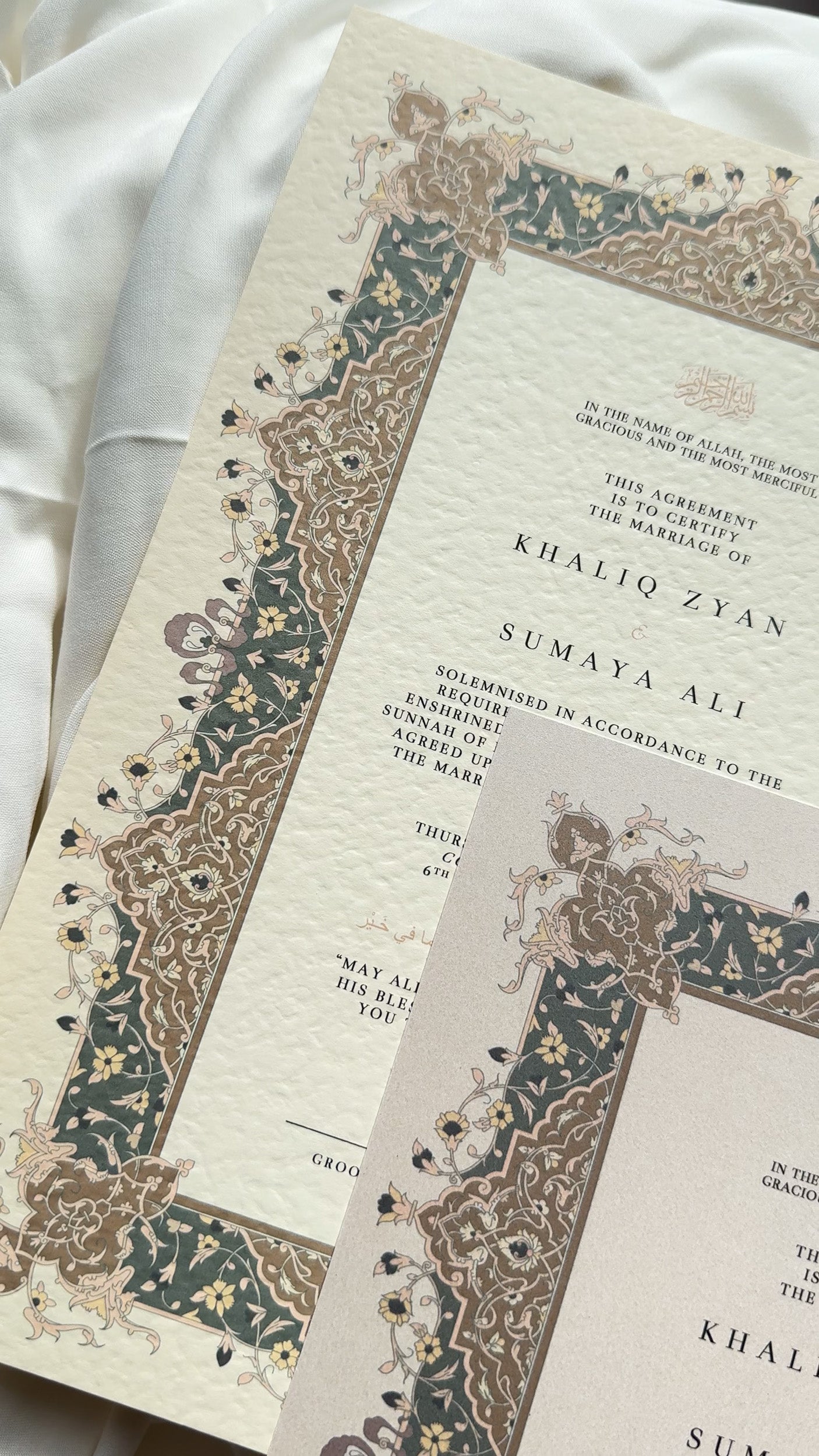 Nikah Certificate - Gilded Barakah + Pen