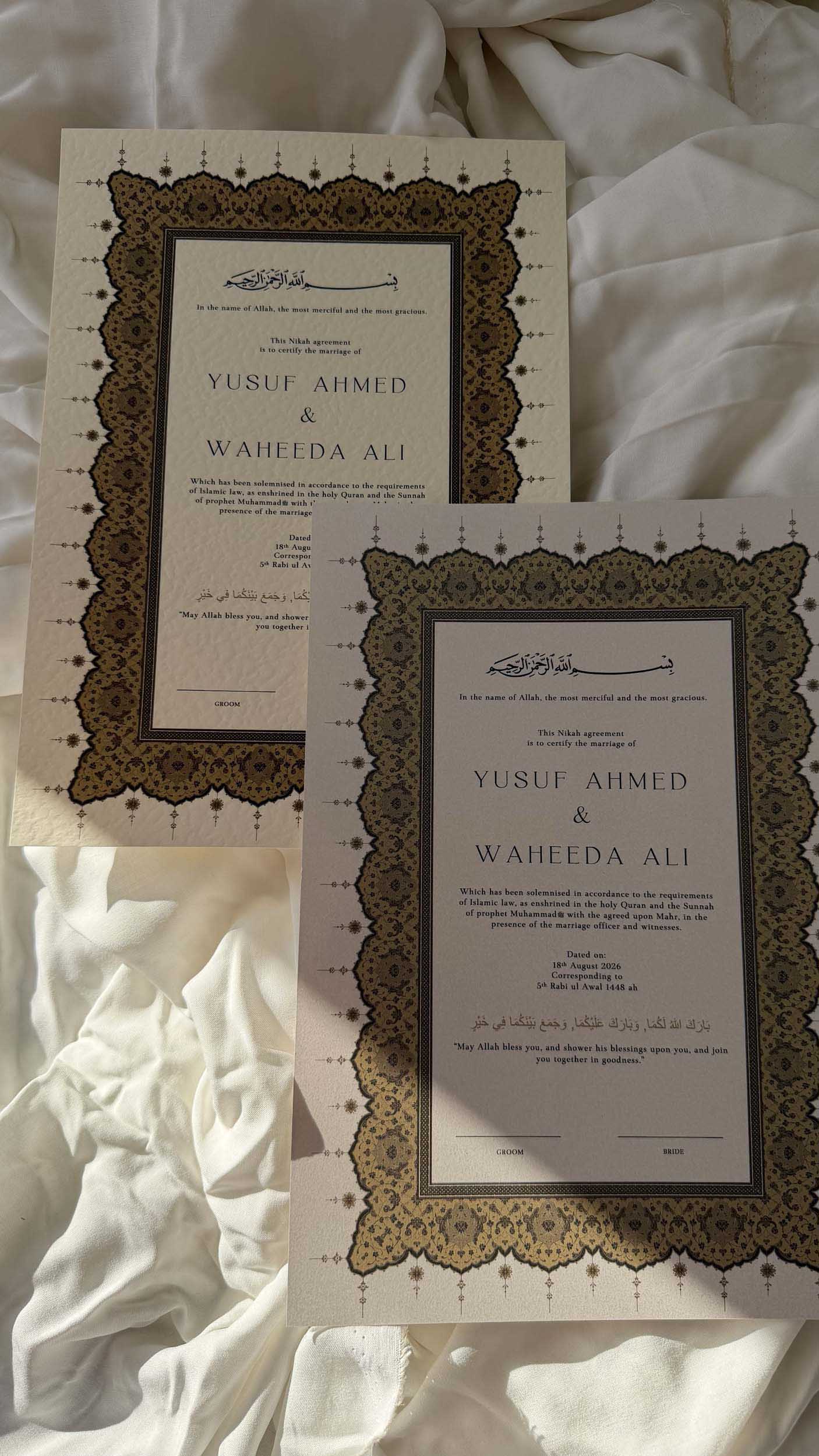 Nikah Certificate - Gilded Promise + Pen