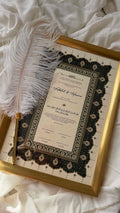 Bundle: Nikah Certificate - Emerald Blessings  + Frame + Pen