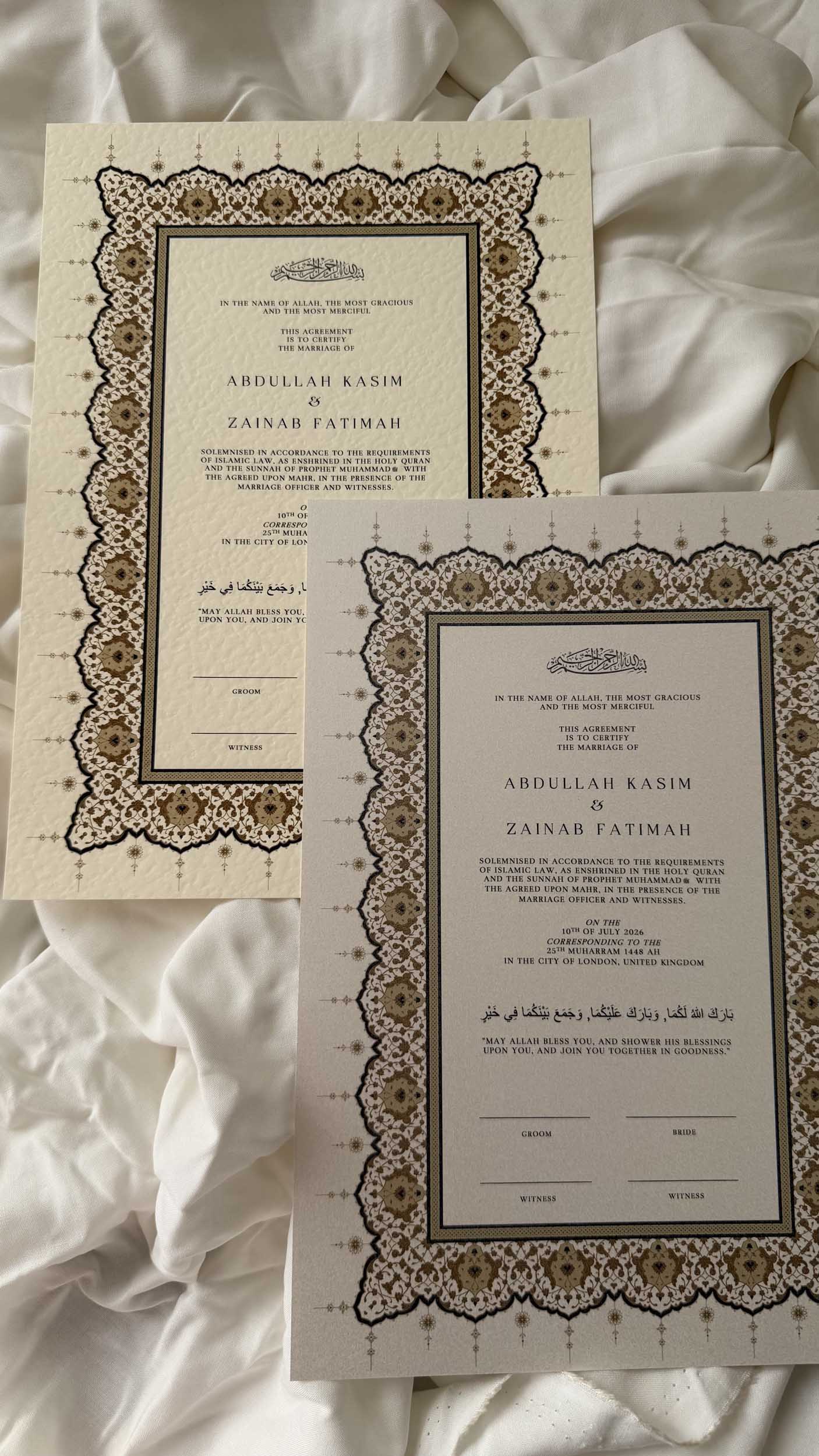 Nikah Certificate - Velvet Vows + Pen