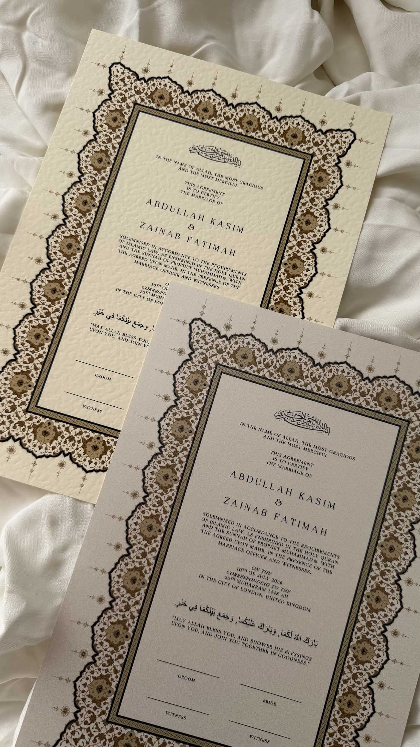 Nikah Certificate - Velvet Vows + Pen